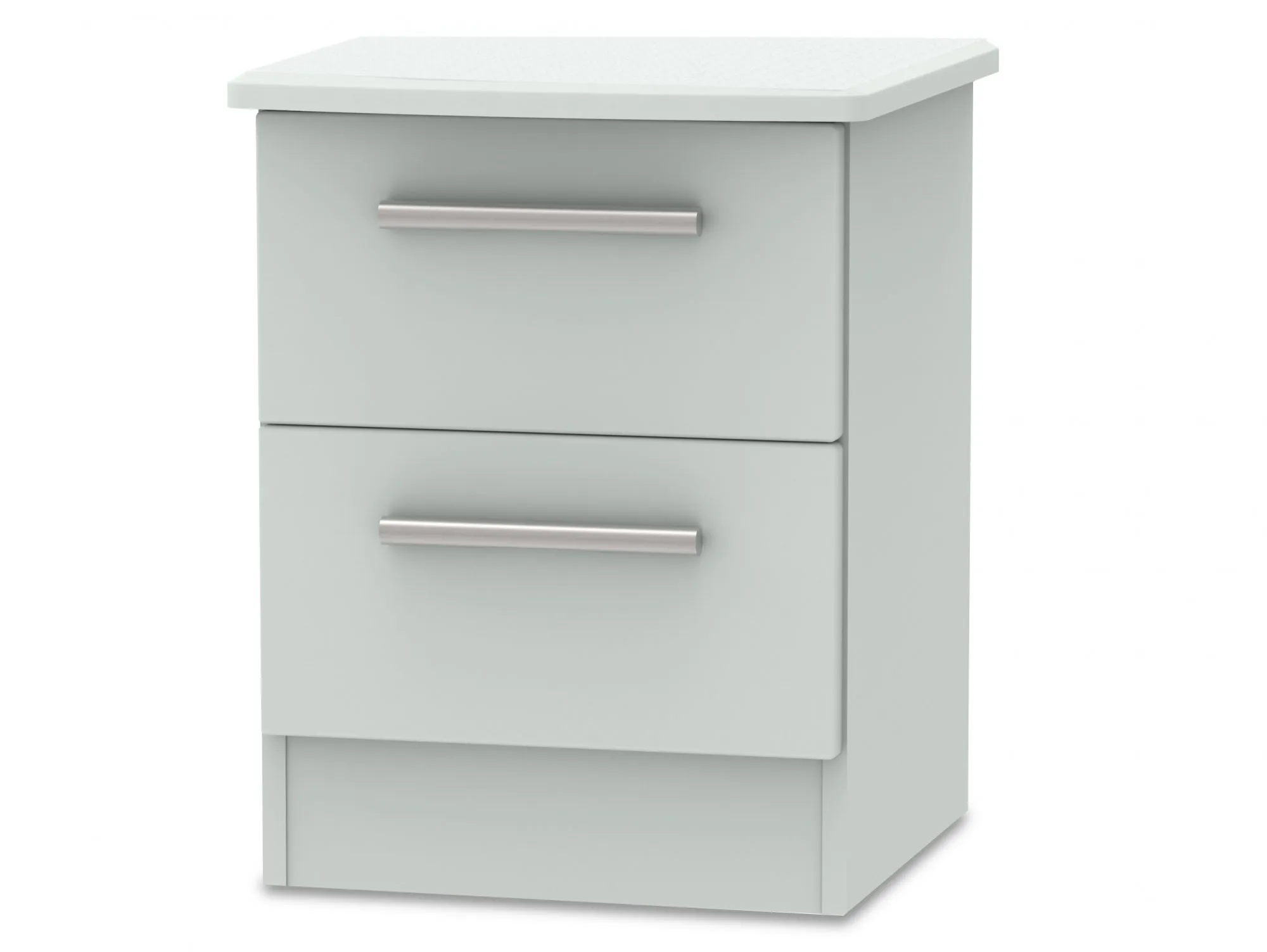 Welcome Welcome Knightsbridge Matt Grey 2 Drawer Small Bedside Table (Assembled)