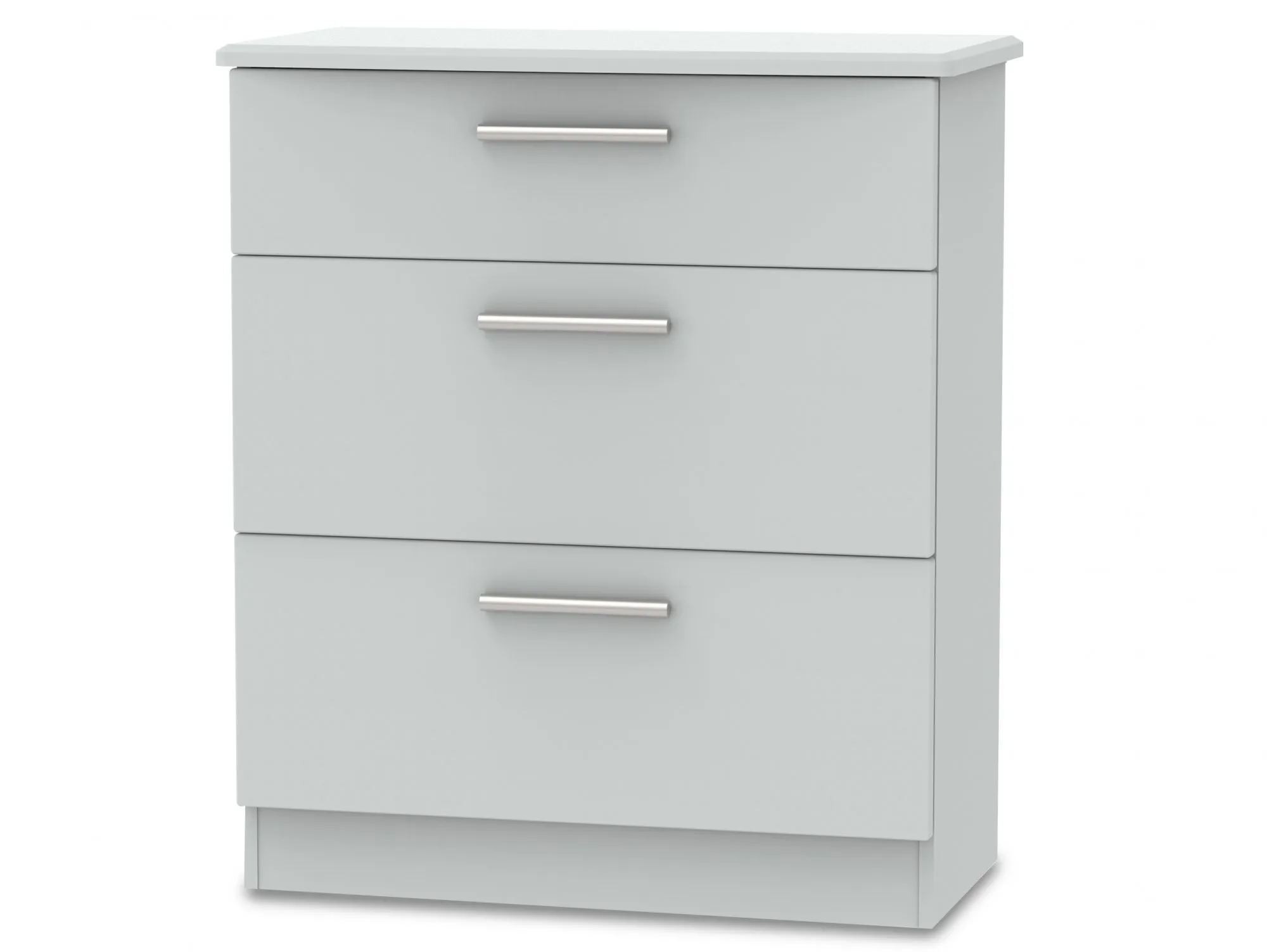 Welcome Welcome Knightsbridge Matt Grey 3 Drawer Deep Low Chest of Drawers (Assembled)
