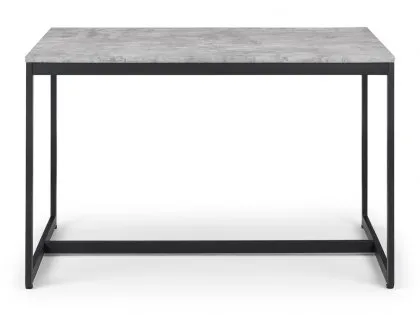 Julian Bowen Staten Concrete Effect and Black Dining Table and 2 Bench Set