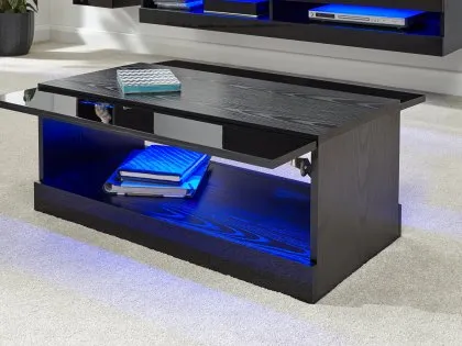 GFW Galicia Black Coffee Table with LED Lighting