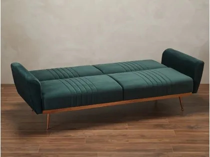 LPD Nico Green Velvet Fabric Sofa Bed