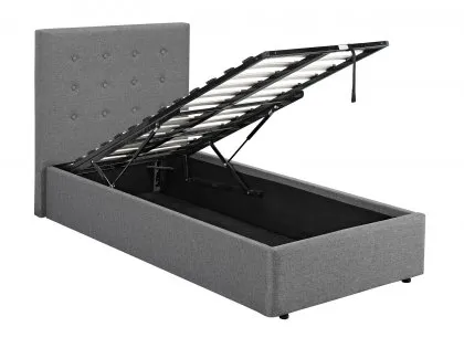 LPD Lucca 3ft Single Grey Fabric Ottoman Bed Frame