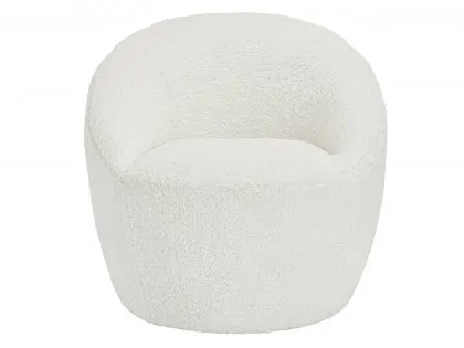 LPD Cocoon White Boucle Fabric Occasional Chair