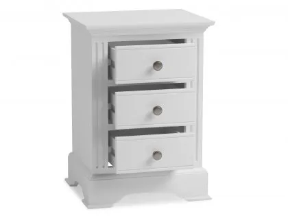 Kenmore Catlyn White 3 Drawer Large Bedside Table (Assembled)