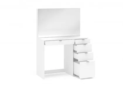 Birlea Ava White 5 Drawer Dressing Table and Mirror