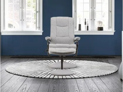 Birlea Memphis Grey Fabric Swivel Chair & Footstool