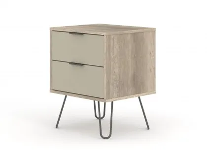Core Augusta Driftwood and Calico 2 Drawer Bedside Table