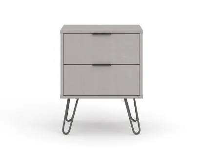 Core Augusta Grey 2 Drawer Bedside Table