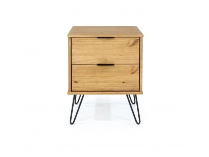 Core Augusta Waxed Pine 2 Drawer Bedside Table