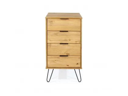 Core Augusta Waxed Pine 4 Drawer Narrow Chest of Drawers