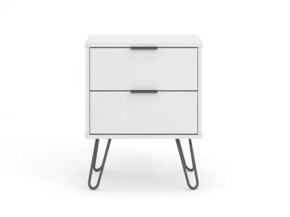 Core Augusta White 2 Drawer Bedside Table