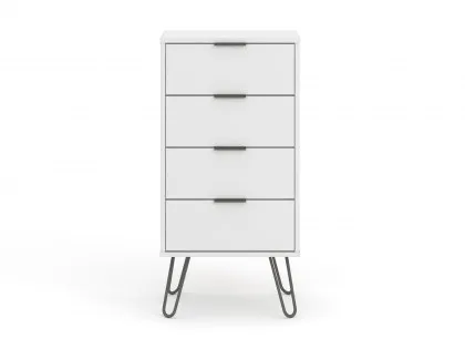 Core Augusta White 4 Drawer Narrow Chest of Drawers