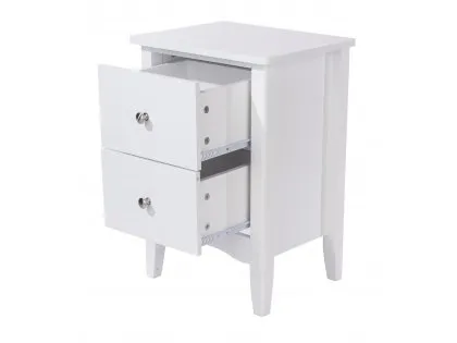 Core Como White 2 Drawer Bedside Table