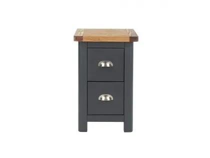 Core Dunkeld Midnight Blue and Oak 2 Drawer Petite Bedside Table