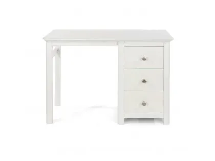 Core Nairn White with Bonded Glass Single Pedestal Dressing Table