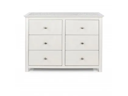 Core Stirling White 3+3 Drawer Wide Chest of Drawers