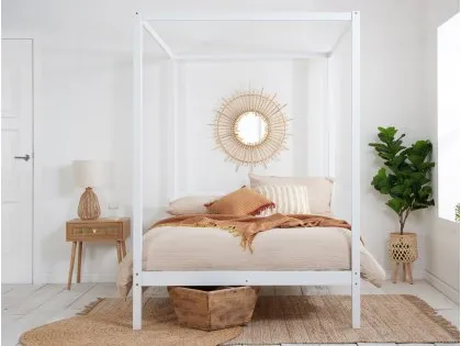 Birlea Mercia 5ft King Size White 4 Poster Wooden Bed Frame