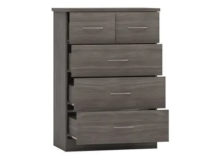 Seconique Nevada Black 3+2 Drawer Chest of Drawers