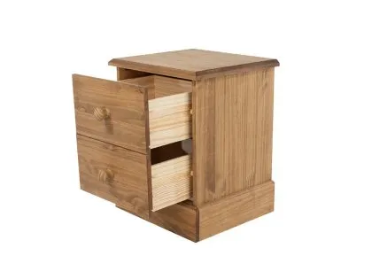 Core Cotswold Pine 2 Drawer Wooden Petite Bedside Table
