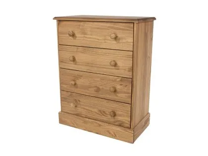 Core Cotswold Pine 4 Drawer Wooden Chest of Drawers