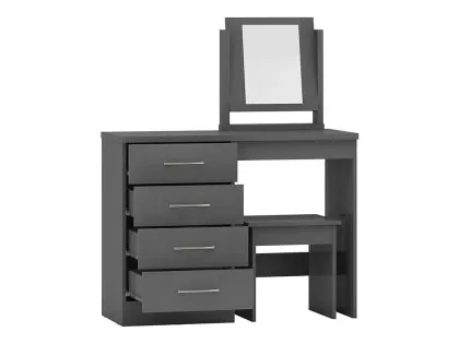 Seconique Nevada Matt Grey 4 Drawer Dressing Table and Stool