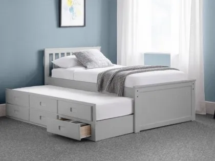 Julian Bowen Maisie 3ft Single Light Grey Wooden Guest Bed