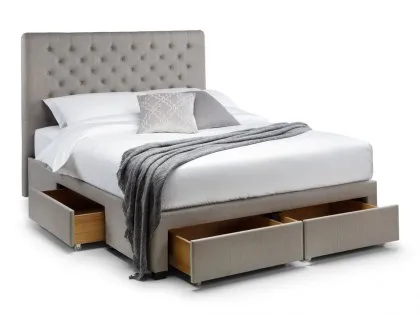 Julian Bowen Wilton 4ft6 Double Grey Fabric 4 Drawer Bed Frame