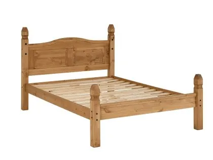 Seconique Corona 4ft6 Double Wax Pine Wooden Bed Frame (Low Footend)