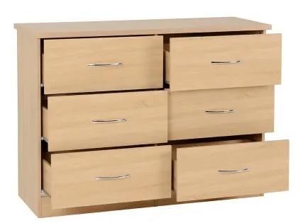 Seconique Nevada Sonoma Oak 3+3 Drawer Chest of Drawers