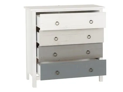 Seconique Vermont Grey and White 4 Drawer Chest of Drawers