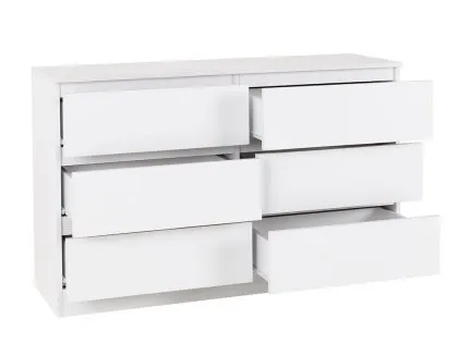 Seconique Malvern White 3+3 Drawer Chest of Drawers