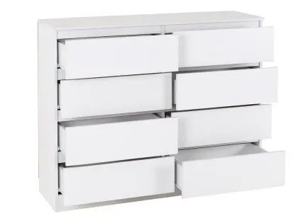 Seconique Malvern White 4+4 Drawer Chest of Drawers