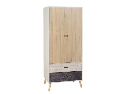 Seconique Nordic White and Oak 4 Piece Bedroom Furniture Package