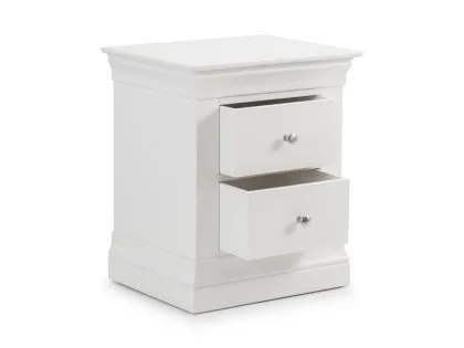 Julian Bowen Clermont Surf White 2 Drawer Bedside Table