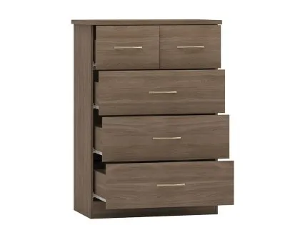 Seconique Nevada Rustic Oak 3+2 Drawer Chest of Drawers