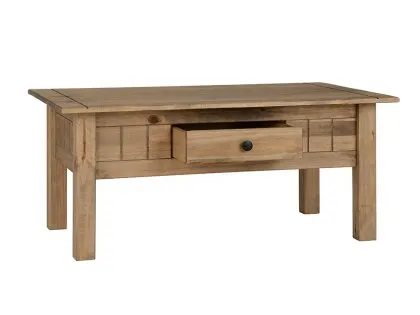 Seconique Panama Waxed Pine 1 Drawer Coffee Table