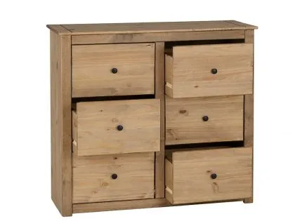 Seconique Panama Waxed Pine 3+3 Drawer Chest of Drawers