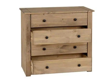 Seconique Panama Waxed Pine 4 Drawer Chest of Drawers
