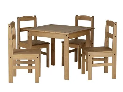 Seconique Panama Waxed Pine Dining Table and 4 Chair Set