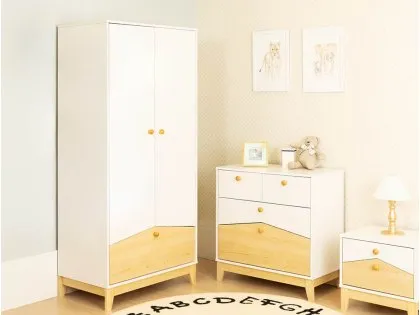 Seconique Cody White and Pine 5 Piece Bedroom Furniture Package
