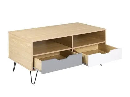 Seconique Bergen Grey and Oak 2 Drawer Coffee Table