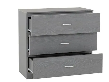 Seconique Felix Grey 3 Drawer Chest of Drawers