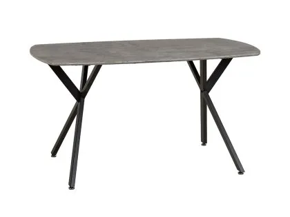 Seconique Athens Concrete Effect Dining Table with 4 Avery Blue Velvet Chairs