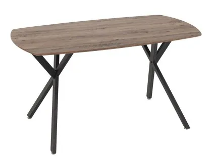 Seconique Athens Oak Effect Dining Table with 4 Lukas Grey Velvet Chairs