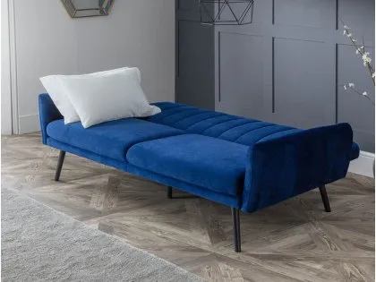 Julian Bowen Afina Blue Velvet Sofa Bed