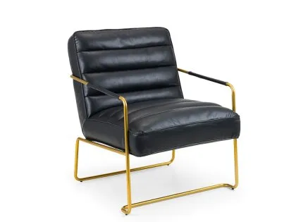 Julian Bowen Giorgio Black Faux Leather Accent Chair