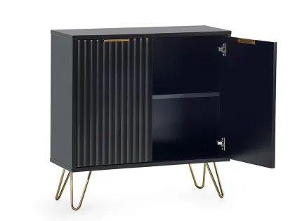Julian Bowen Murano Black and Gold 2 Door Compact Sideboard