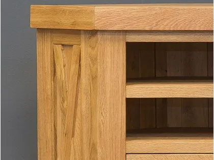Honey B X Range 1 Drawer Oak Wooden Corner TV Cabinet (Assembled)