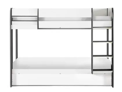 Julian Bowen Mars 3ft Single Charcoal and White Wooden Bunk and Underbed Frame