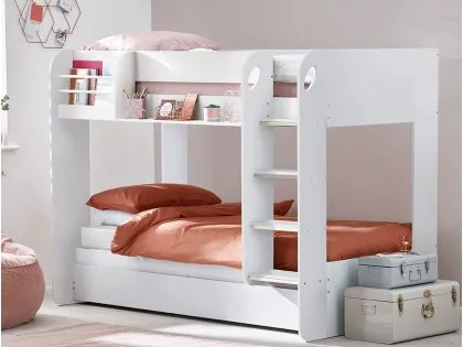 Julian Bowen Mars 3ft Single White Wooden Bunk and Underbed Frame